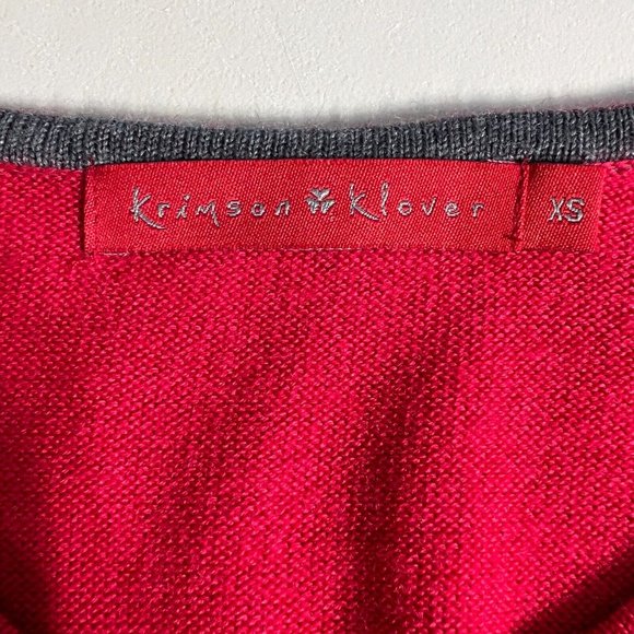 Krimson Klover Sweater Dress Womens XS Red 100% Merino Wool Long Sleeve V Neck - Picture 8 of 13